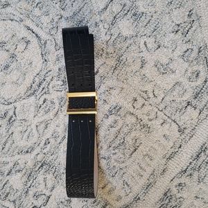 BCBGMAXAZRIA black crocodile belt
